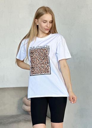 Летний спортивный костюм с принтом леопард