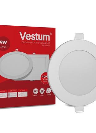 Круглий світлодіодний врізний світильник vestum 9w 4000k 220v 1-vs-5103