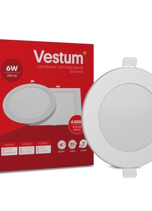 Круглий світлодіодний врізний світильник vestum 6w 4000k 220v 1-vs-5102