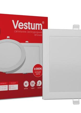 Квадратний світлодіодний врізний світильник vestum 24w 6000k 220v 1-vs-5206