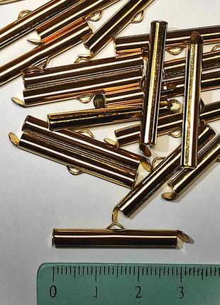Кінцевік-трубочка 30 мм з нержавіючої сталі (gold) 1 шт