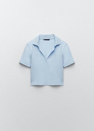 Голуба футболка-поло zara