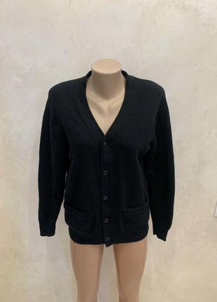 Вовняний кардиган uniqlo чорний вовна светр джемпер