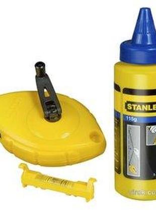 Шнур для розмітки stanley " powerwinder ", в комплекті, 30м, крейдяний порошок 45г, підвісний рівень