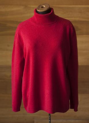 Червоний базовий кашеміровий светр під горло жіночий schild, розмір m, l