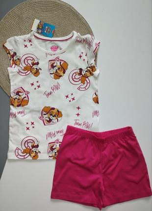 Комплект летний на девочку 2-4 года (98-104 см), футболка и шорты, щенячий патруль