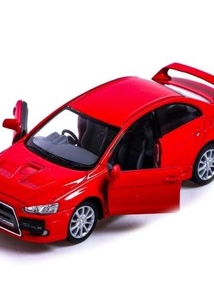 Автомодель легкова mitsubishi lancer evolution x 1:36, 5" kt5329w (червоний)