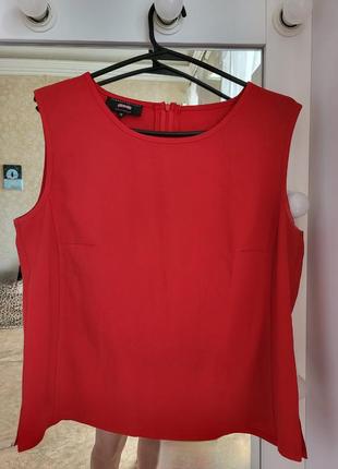 Блуза с круглым вырезом актуал тренд база майка кроп топ микрошелк полиестер 46 barbara германия футболка офис классика красная