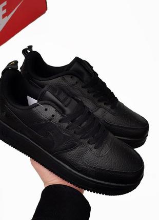 Чоловічі кросівки чорні nike air force 1 '07 lv8 utility black чорні