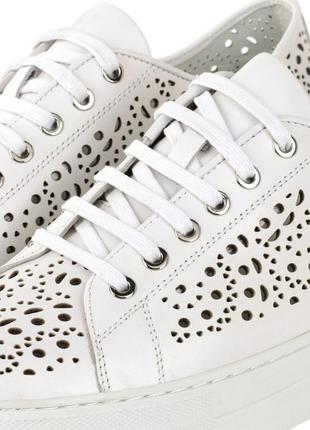 Кеды miraton, кожаные кроссовки перфорация, летняя обувь