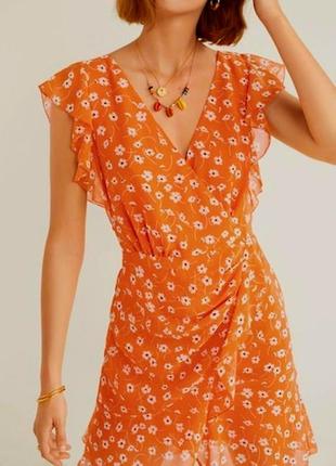 Яскравий помаранчевий сарафан сукня mango