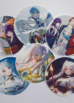 Набір стикерів фрайрен мандрі крізь тушковоту beyond journey's end/sousou no frieren/ 葬送のフリーレン 6 шт 7,5 см