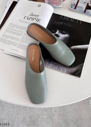 Кожаные женские мюли