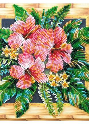 Набір міді для вишивання бісером квітиinte amb-026 на натуральному ammunation