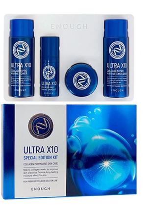 Набор миниатюр для лица с коллагеном enough ultra x10 special edition 4 kit