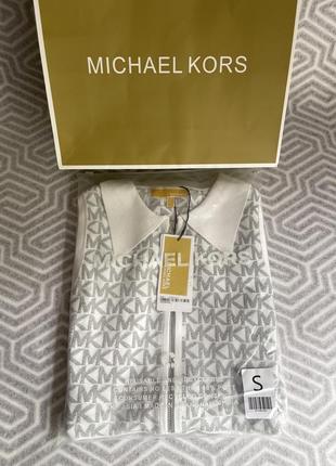 Платье michael kors белое синее с буквами7 фото