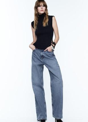 Прямые джинсы с высокой посадкой от zara, straight fit-full length-high waist, полная длина, в наличии ✅