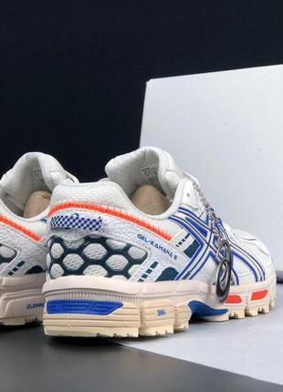 Чоловічі кросівки  asics gel kahana 8   білі з бежевим синім2 фото