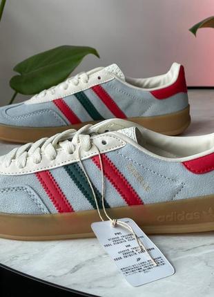 Кроссовки женские adidas gazelle indoor blue dawn college burgundy green ig4994