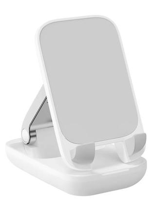 Настольная подставка складывающаяся baseus seashell folding phone stand с зеркалом белая