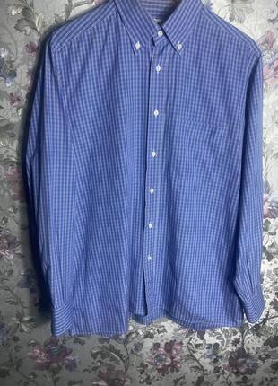 Блакитна класична рубашка з довгим рукавом brioni luxury винтаж розмір 41/16