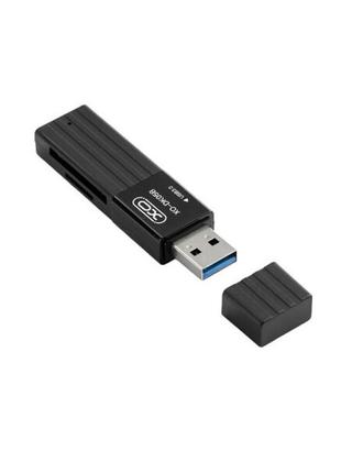 Кардридер зовнішній usb 3.0 — зчитувач карт пам'яті xo dk05b (3.0 2-in-1 card reader)