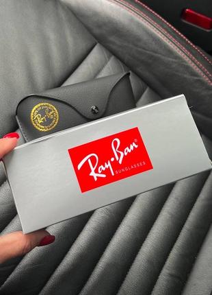 Жіночі металічні зелені сонцезахисні окуляри ray ban8 фото