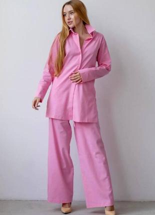 Домашний костюм из льна gabriel розовый