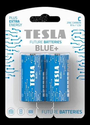 Батарейки tesla с blue+ r14 / 1,5v / blister foil 2 шт.