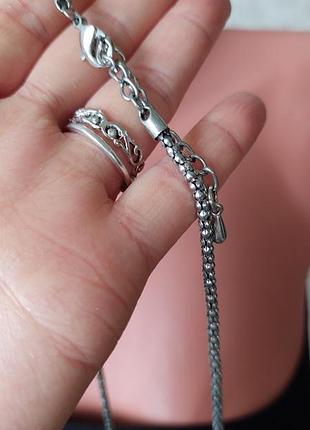 Подвеска🔹кулон из перламутра на металлической цепочке(диаметр кулона 4.8 см, длина цепочки 44