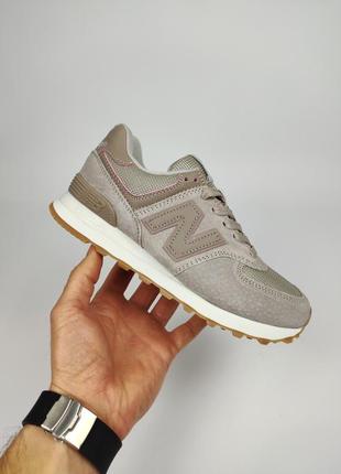 Кроссовки new balance 574 beige pink2 фото