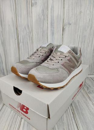 Кроссовки new balance 574 beige pink5 фото