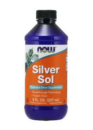 Коллоидное серебро для внутреннего и наружного применения silver sol (237 ml), now 18+1 фото