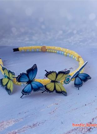 Обруч для волосся жовто-блакитний