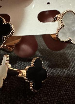 Двойные двусторонние серьги клевер в стиле ван клиф van cleef