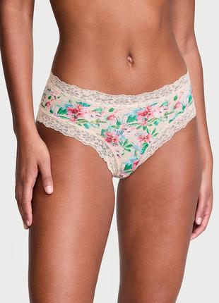 Хлопкові трусики з мереживом lace-waist cotton cheeky panty оригінал7 фото