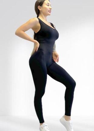 Спортивный комбинезон женский lilafit для гимнастики йоги фитнеса черный l (lfj000012)