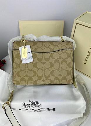 Сумка клатч premium  coach mini beige6 фото