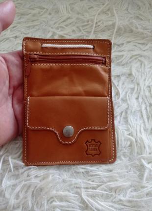 Кожаный карман-кошелёк на шею