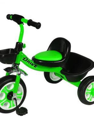 Велосипед триколісний "drive" зелений