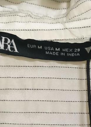 Zara новая! актуальная рубашка в полоску свободного кроя/вискоза с хлопком4 фото