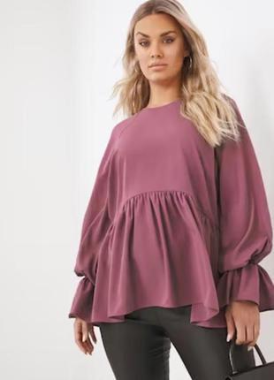 Стильная блуза виноградного цвета 20/54-56 размер