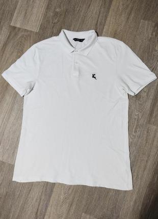 Мужская белая футболка / f&f / поло / мужская одежда / чоловічий одяг / чоловіча біла футболка