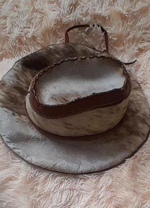 Винтажная ковбойская шляпа,кожа