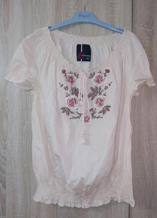 Красивая котоновая блуза вышиванка размер m/l индия