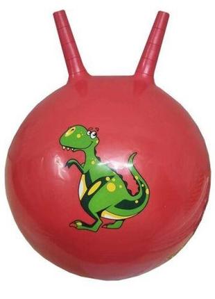 М'яч для фітнесу "динозаврики" 45 см (червоний)