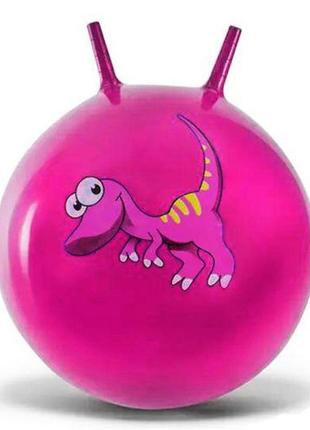 М'яч для фітнесу "динозаври" (рожевий)
