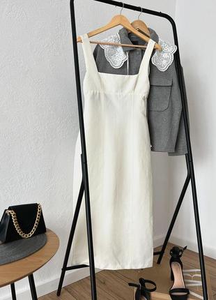 Біла сукня з відкритою спинкою від zara, розмір xs, l, xl