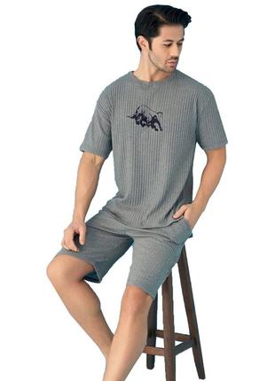 Пижама легкая из тонкого трикотажа шорты футболка a7018 m