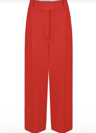 Яркие легкие комфортные базовые брюки "zara" красного цвета